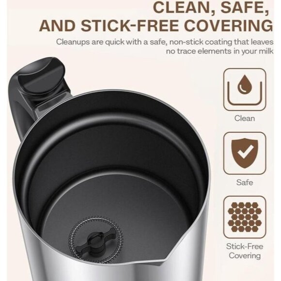VAVA EB008 Milk Frother Electric Steamer Stainless Steel Foam Maker Latte BNIB - Picture 8 of 11